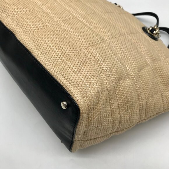 Kate Spade Tan Straw Coal Tote Bag - Picture 8 of 10